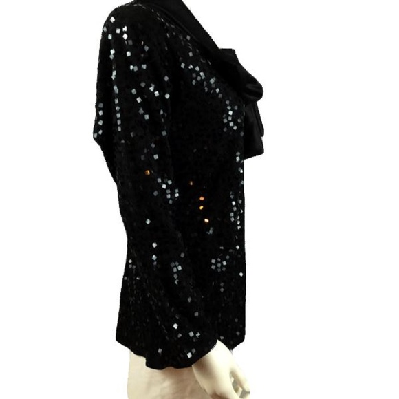 Lisa Ashley Top Black Sequin  Sz S SKU 000011 - Picture 3 of 4